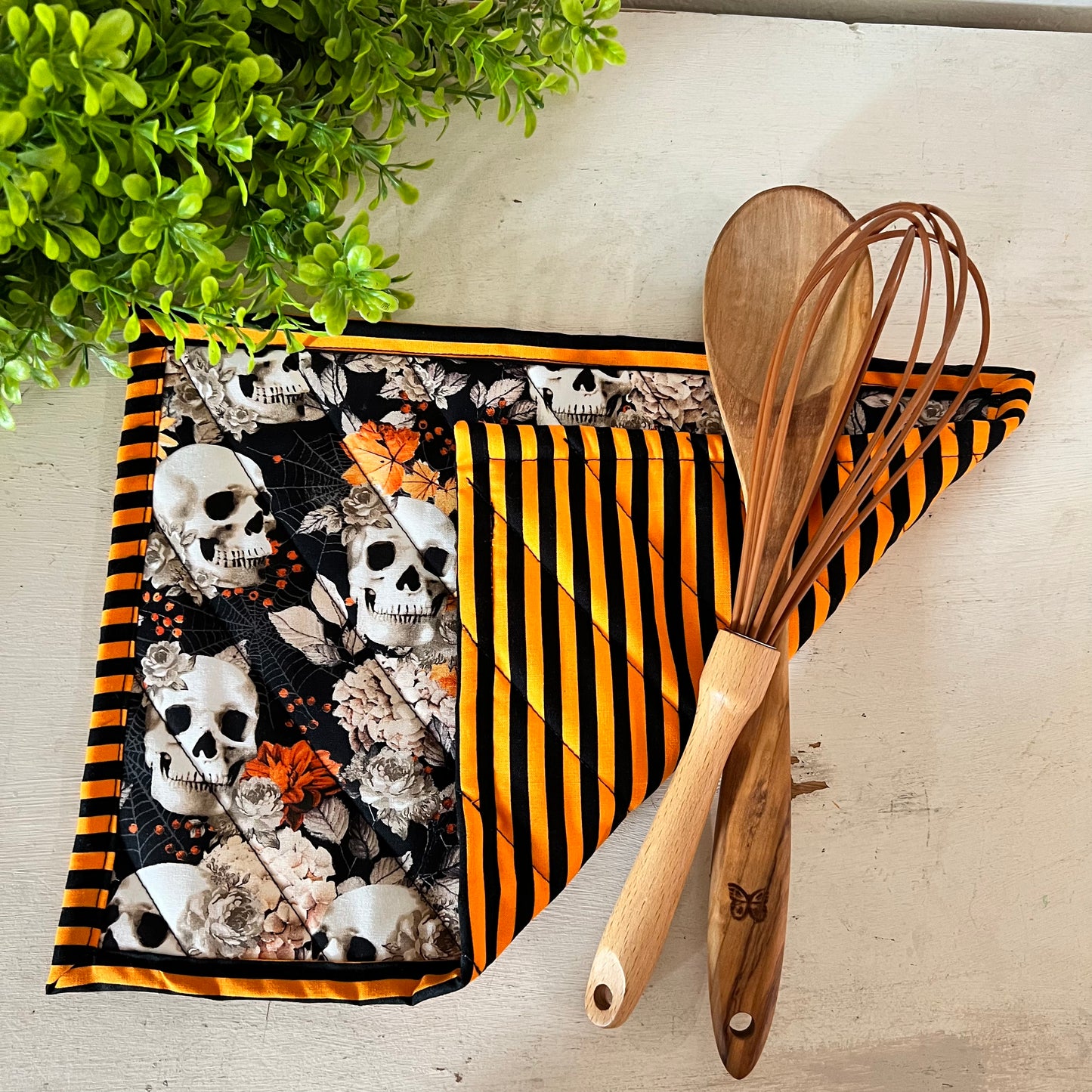 Skulls and Flowers Hot Pad
