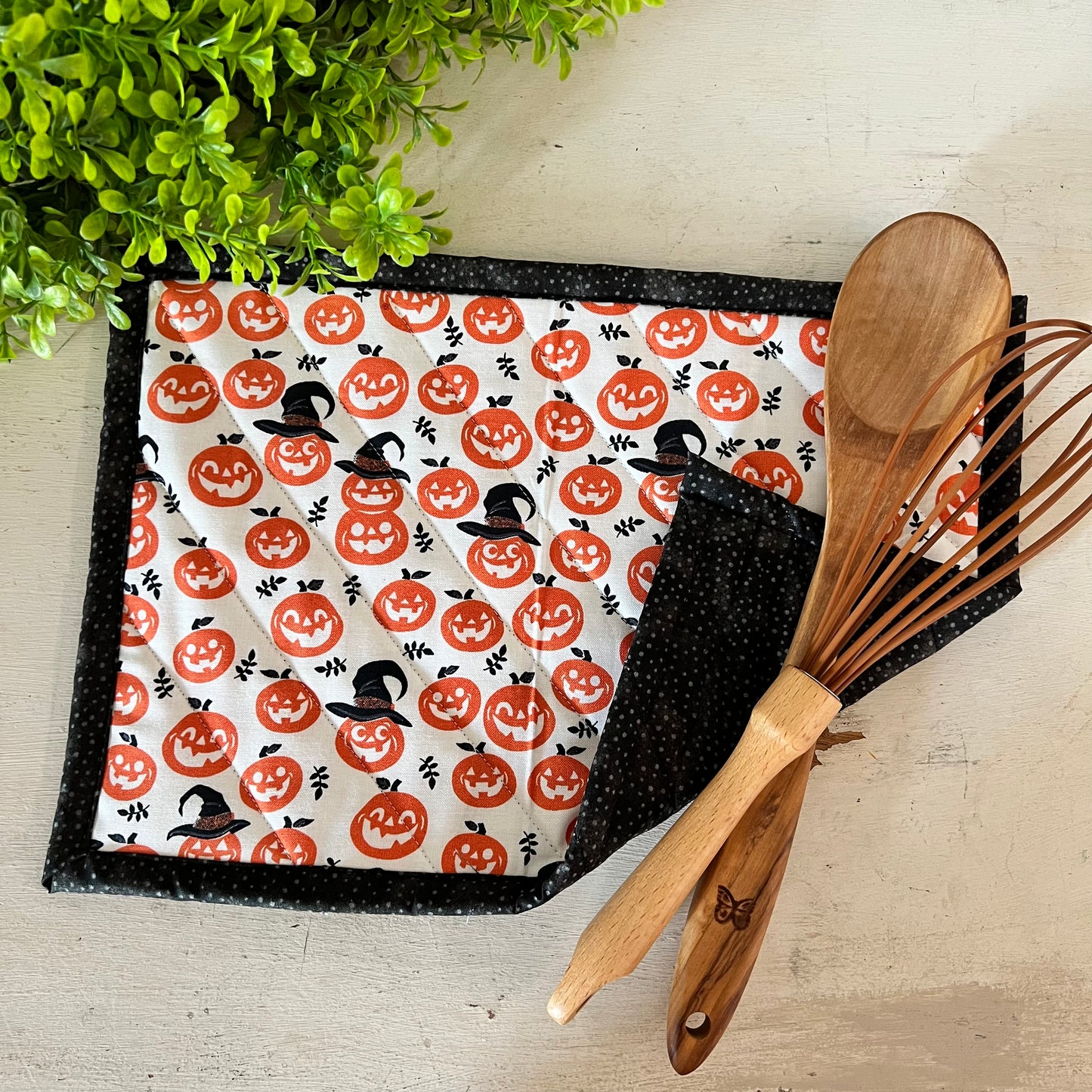Pumpkins with Hats Hot Pad