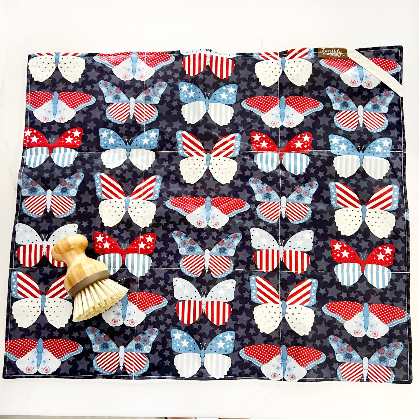 Patriotic Butterflies Drying Mat