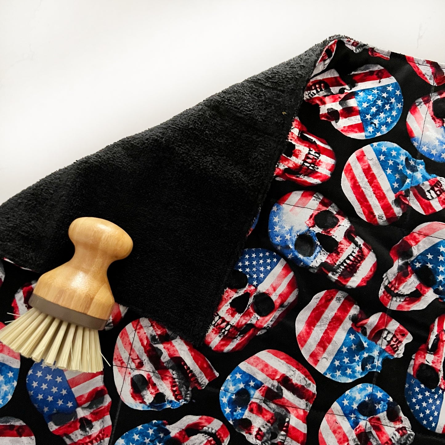 Patriotic Skulls Drying Mat