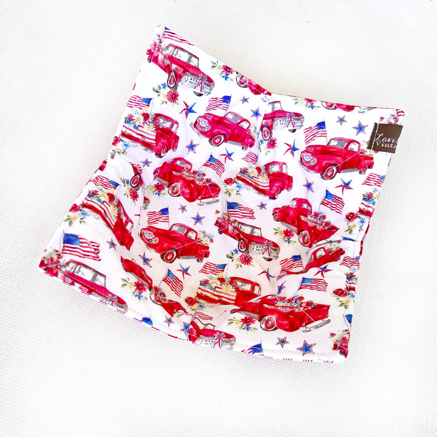 Patriotic Red Truck Bowl Cozy