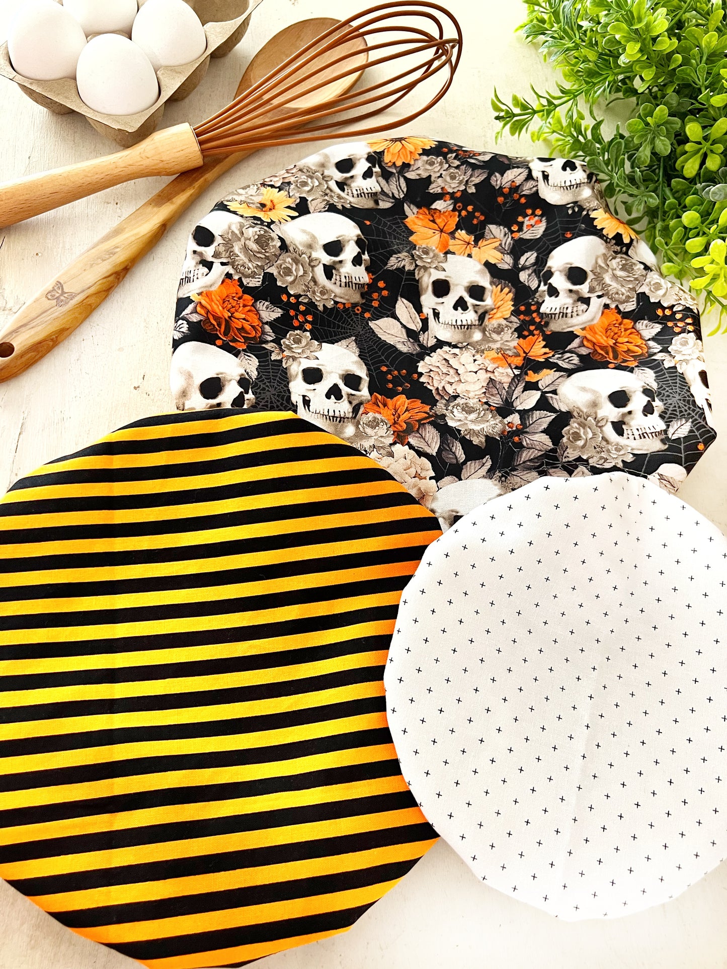Skulls and Flowers Bowl Covers