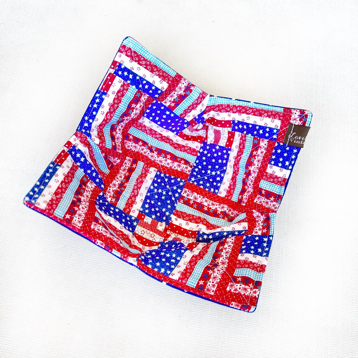 Patriotic Patchwork Flag Bowl Cozy