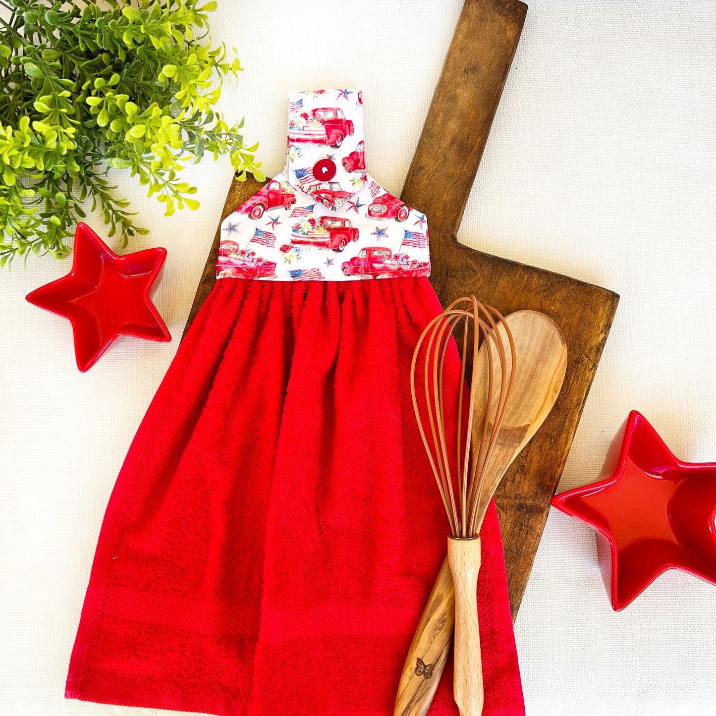 Patriotic Red Truck Towel