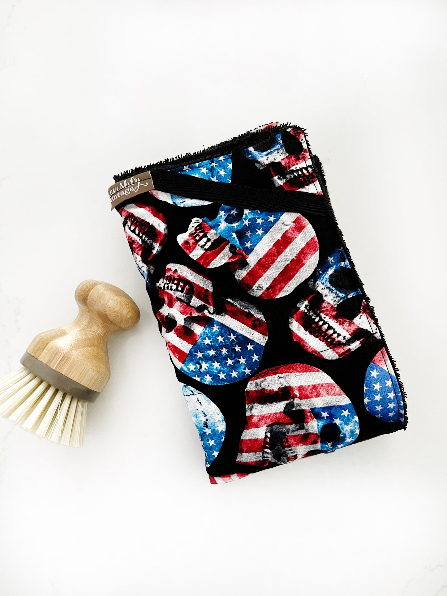 Patriotic Skulls Drying Mat