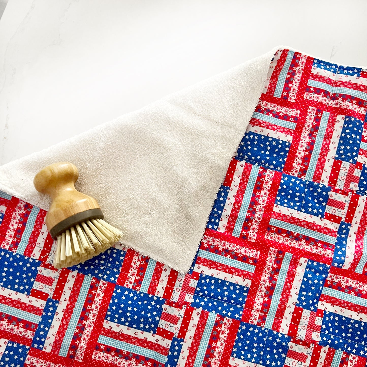 Patriotic Patchwork Flag Drying Mat