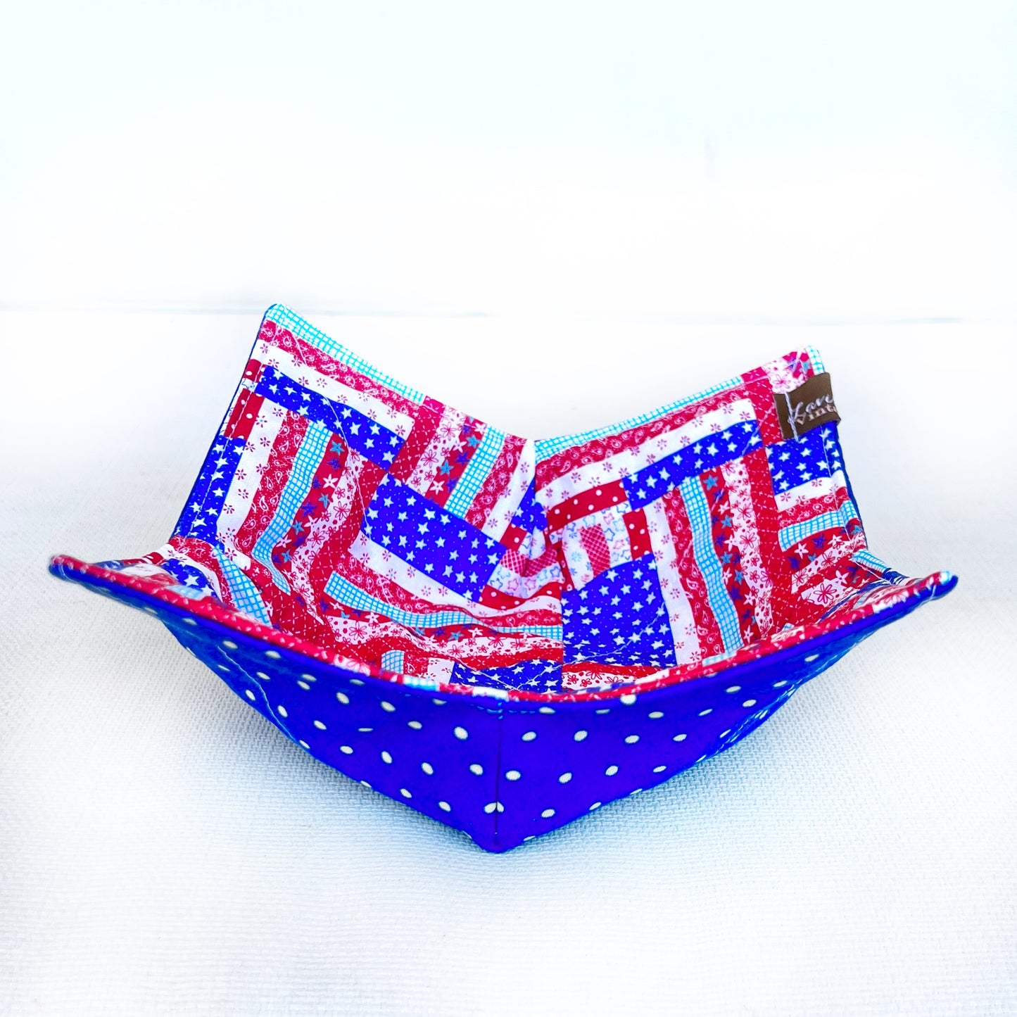 Patriotic Patchwork Flag Bowl Cozy