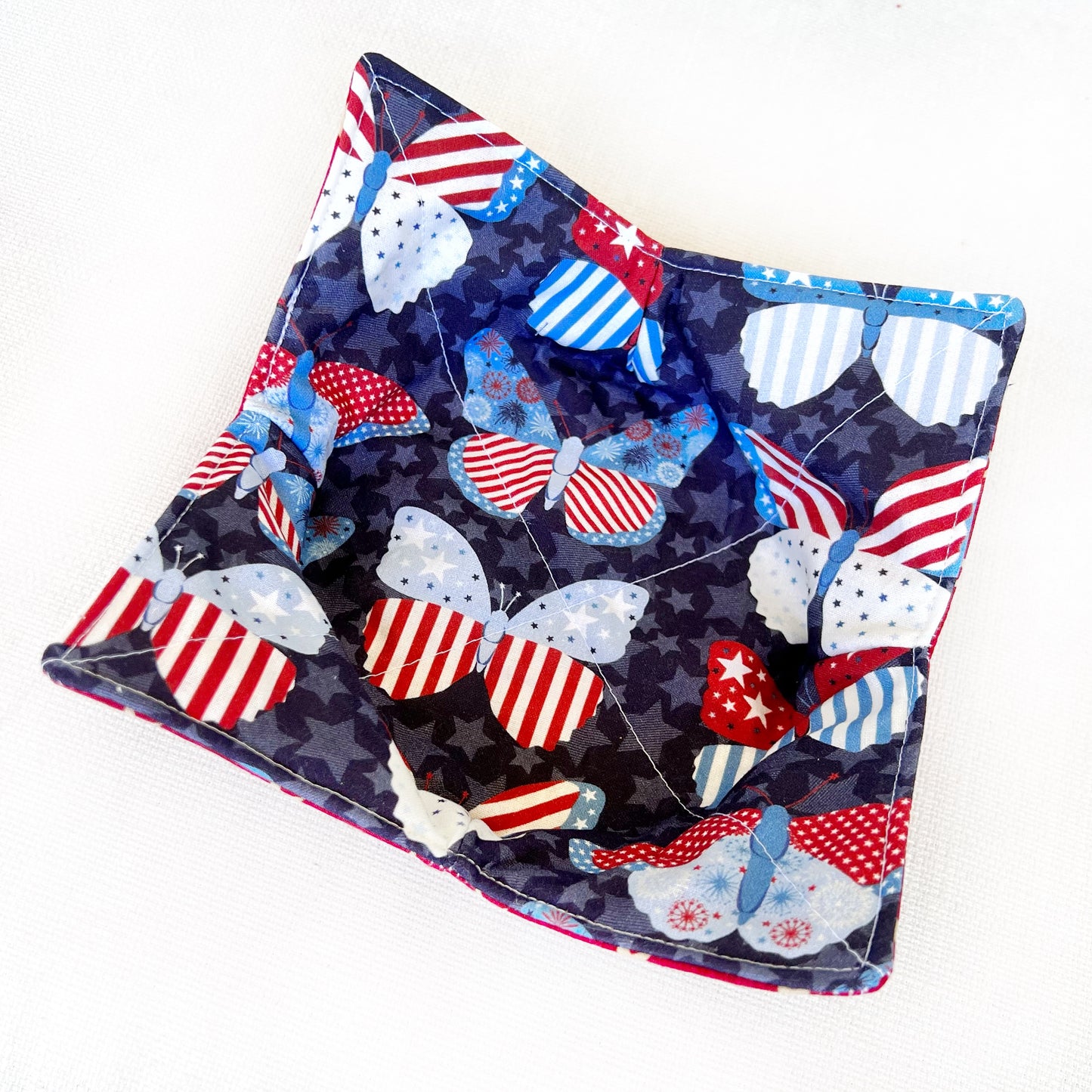 Patriotic Butterflies Bowl Cozy