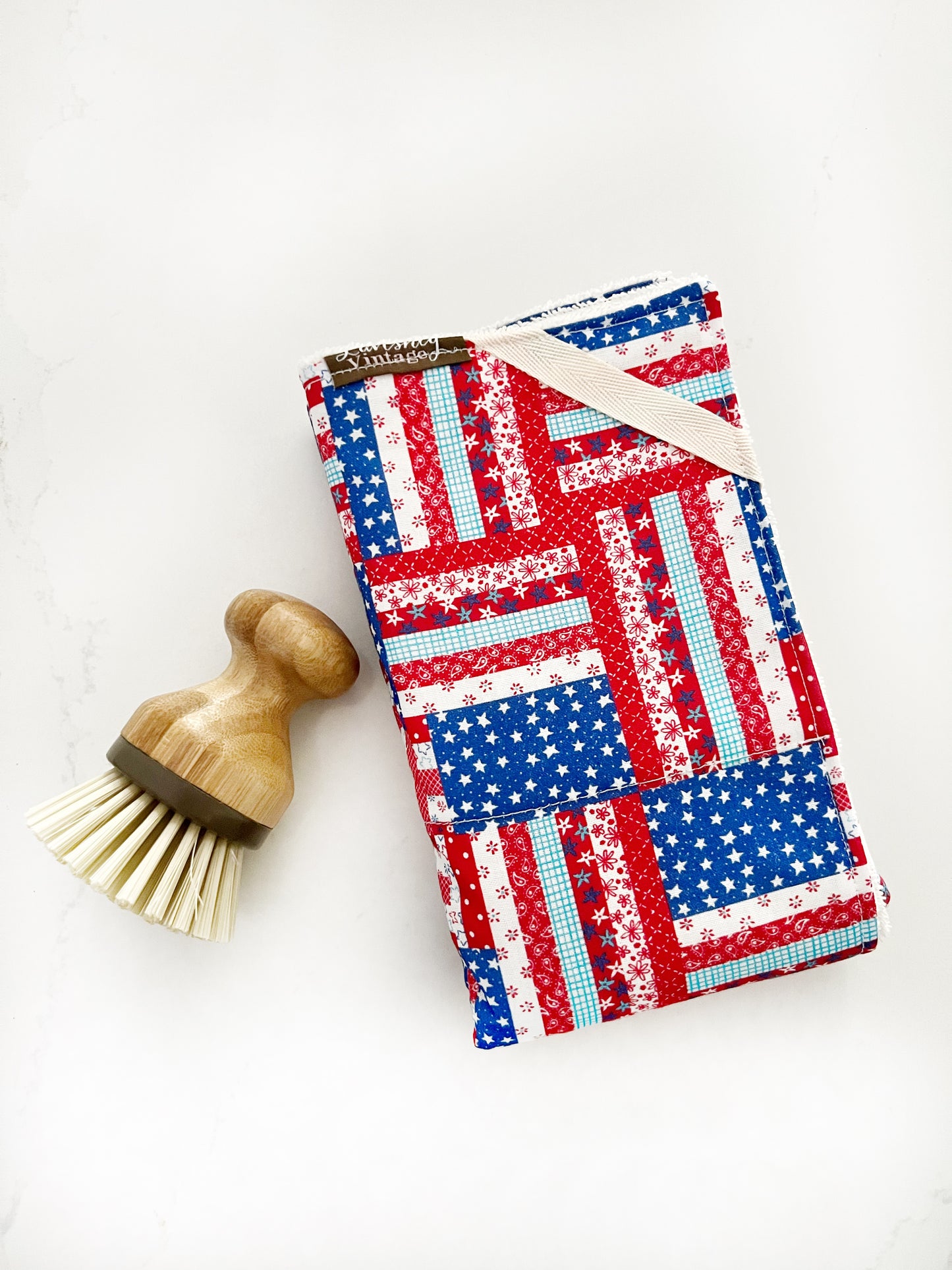 Patriotic Patchwork Flag Drying Mat
