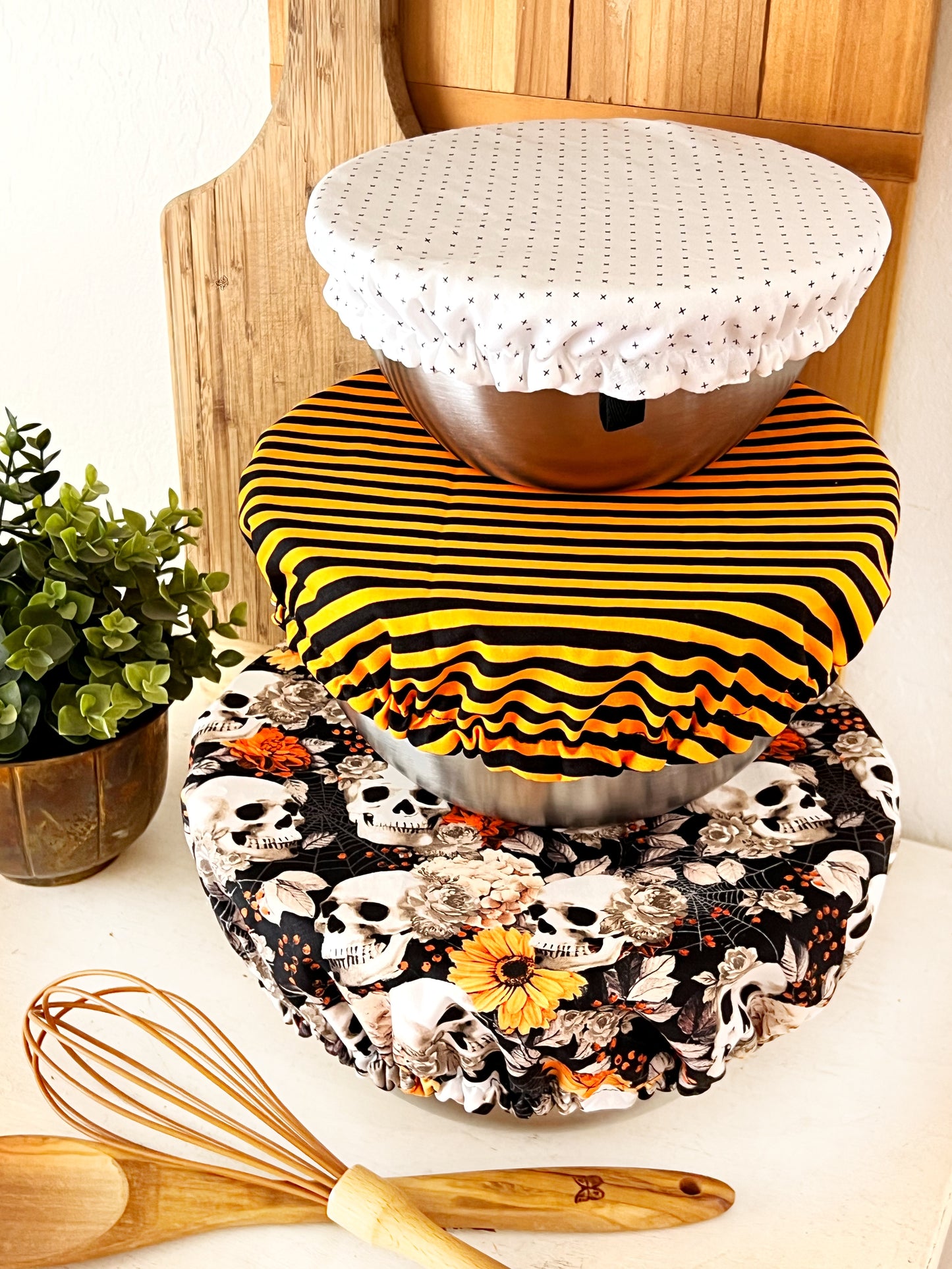 Skulls and Flowers Bowl Covers