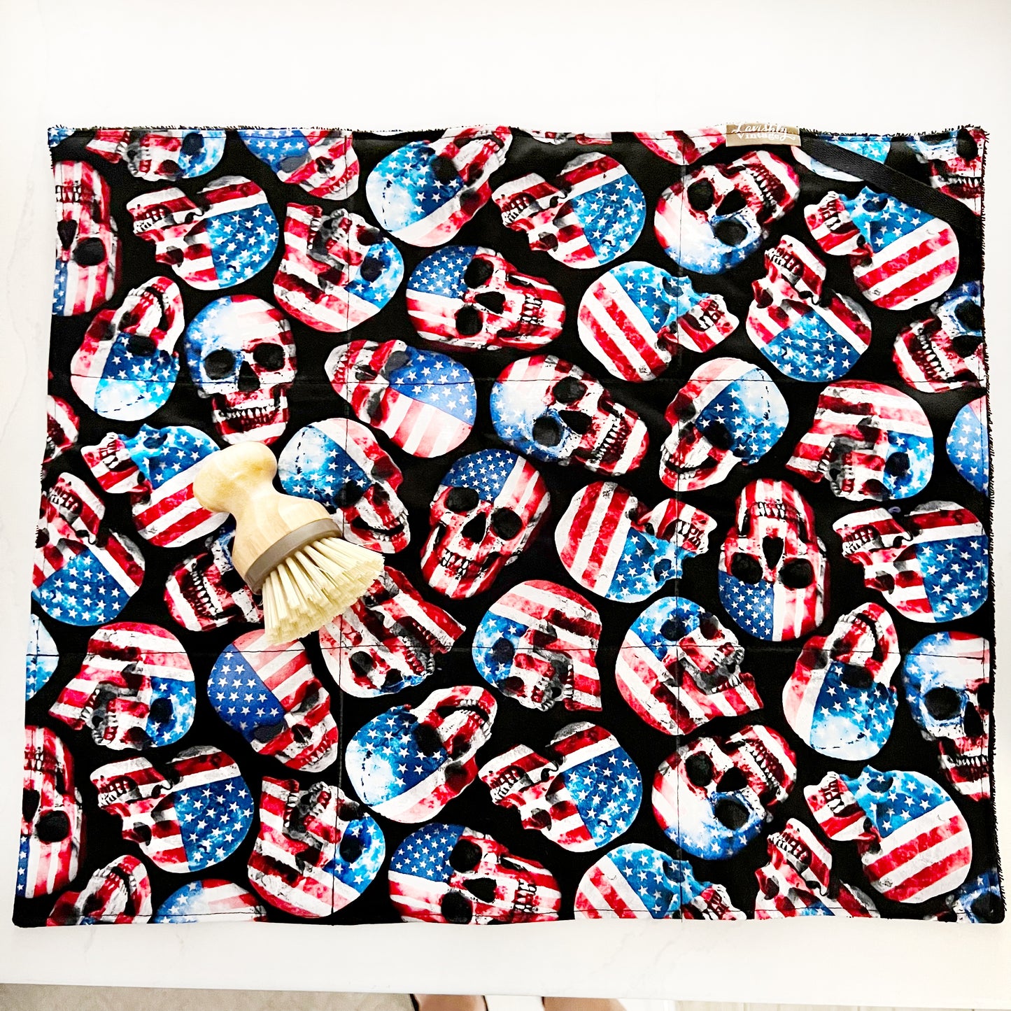 Patriotic Skulls Drying Mat
