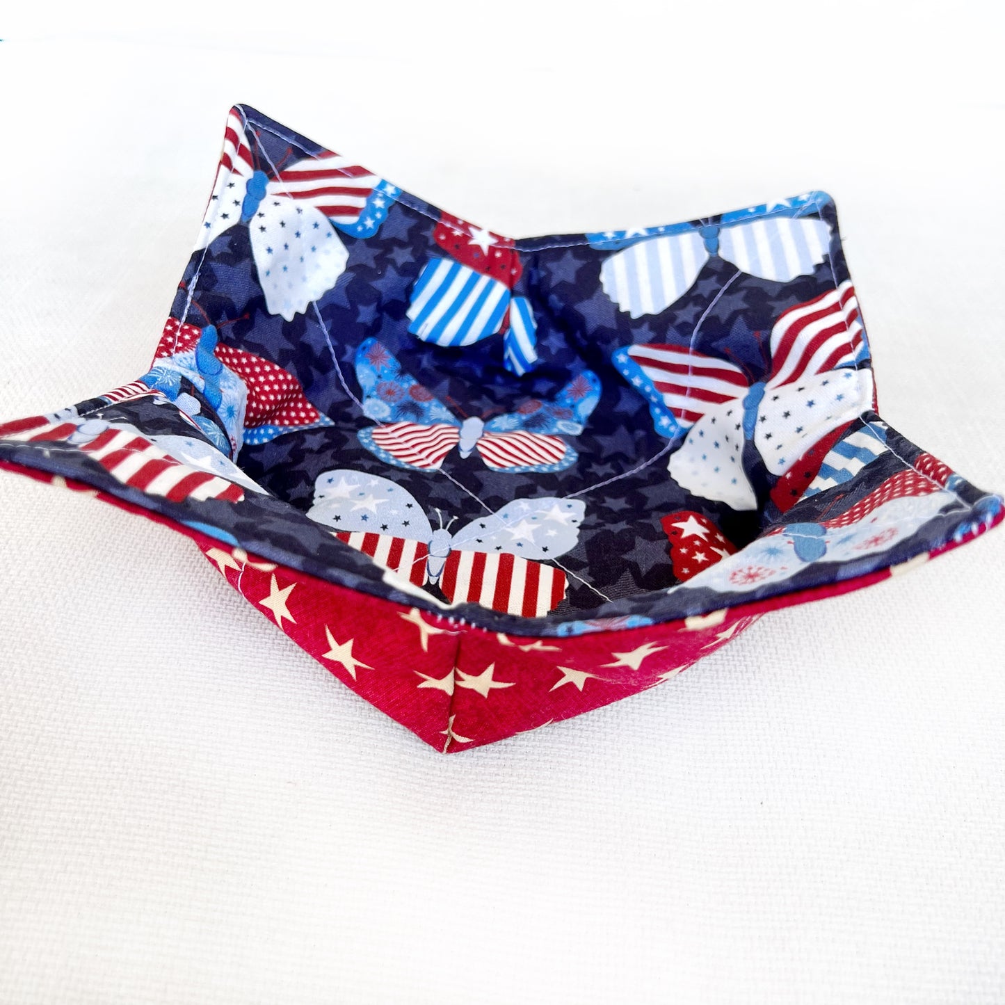 Patriotic Butterflies Bowl Cozy