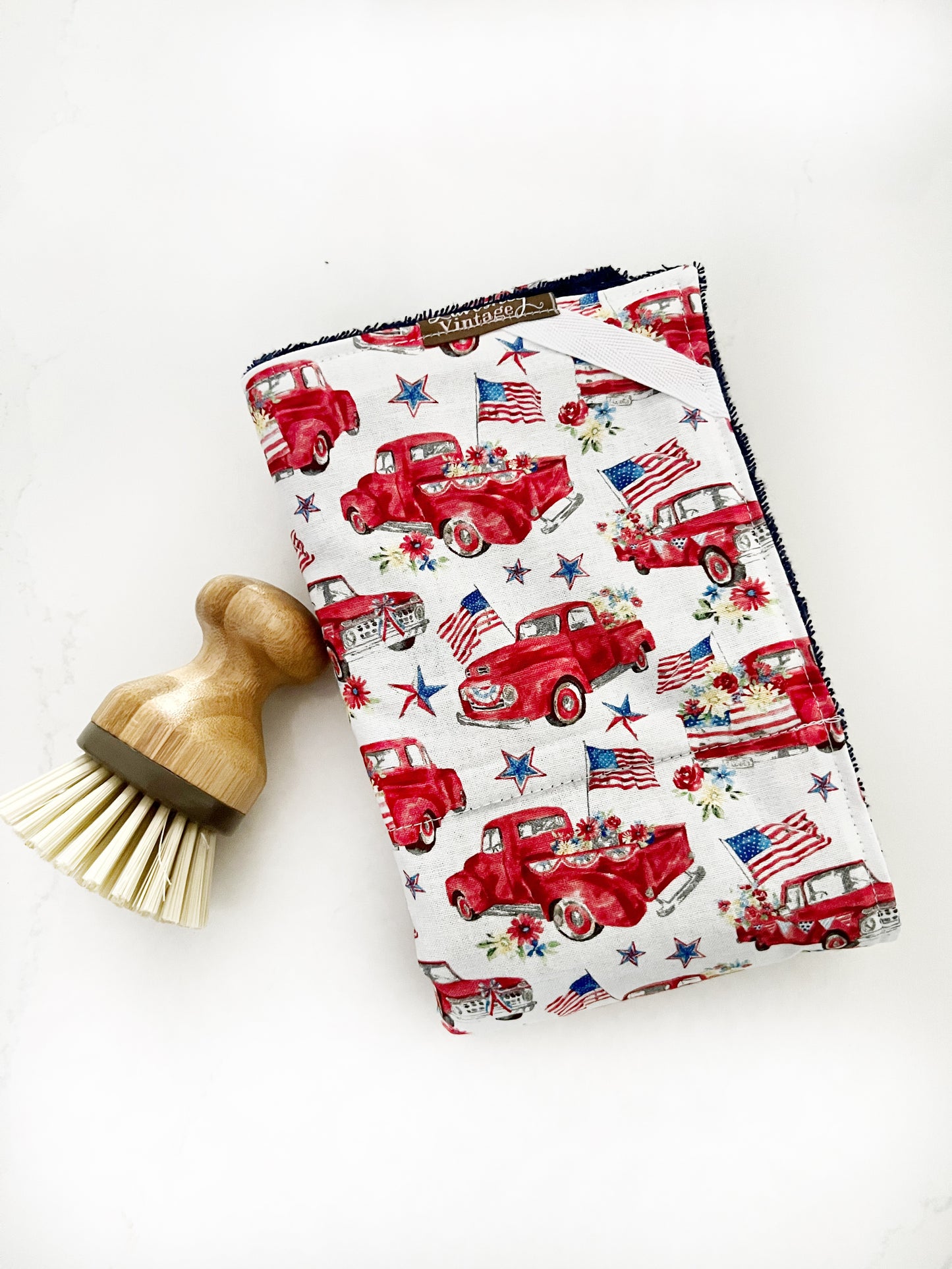 Patriotic Red Truck Drying Mat