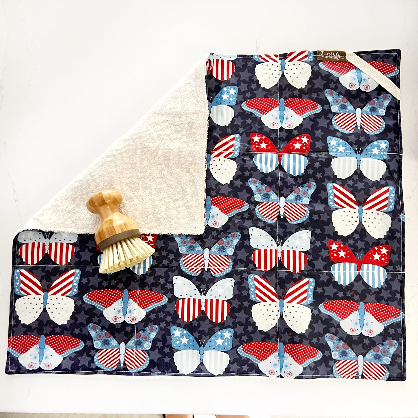 Patriotic Butterflies Drying Mat