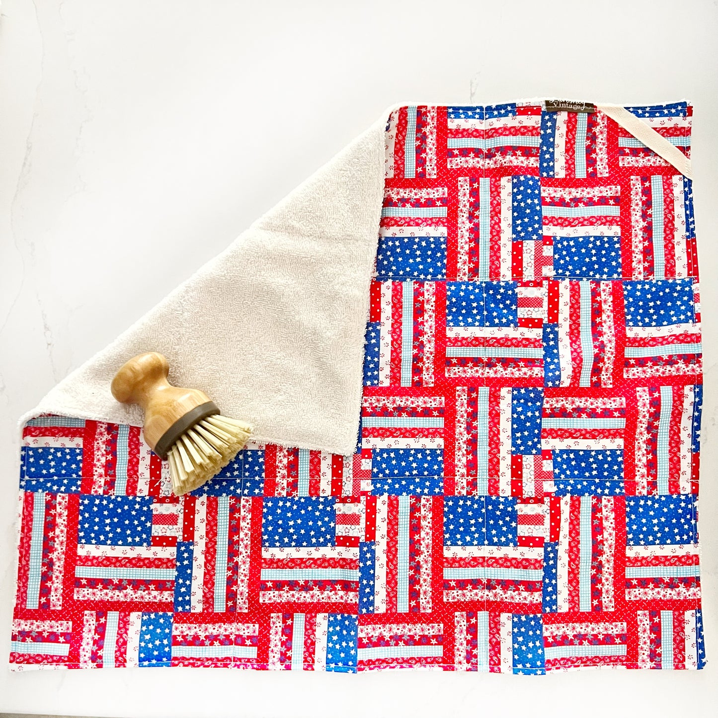 Patriotic Patchwork Flag Drying Mat