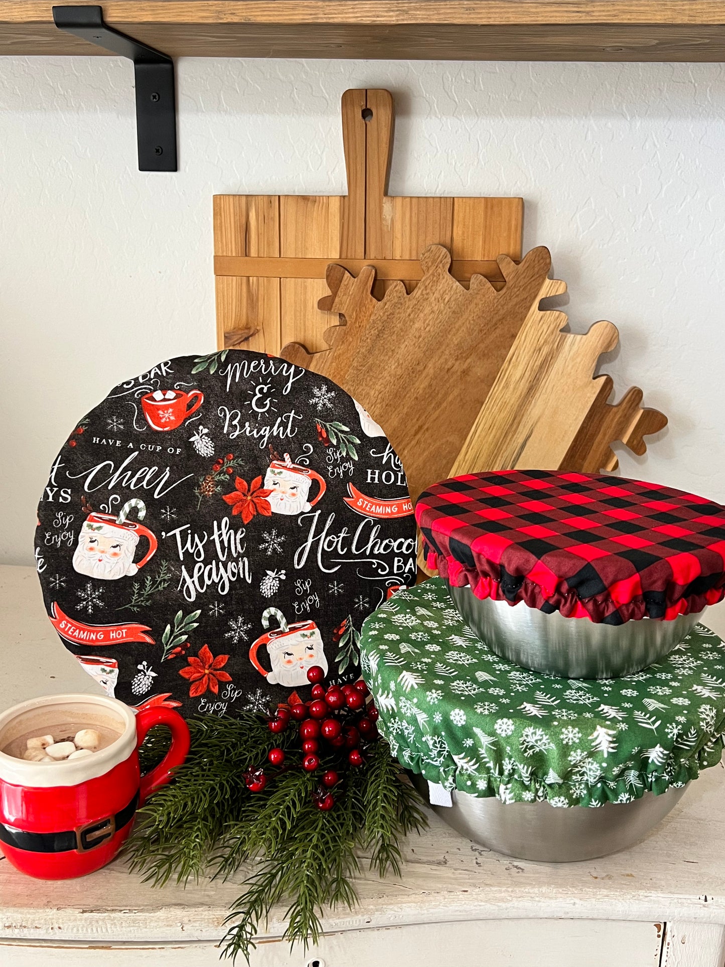 Santa Mugs Bowl Covers