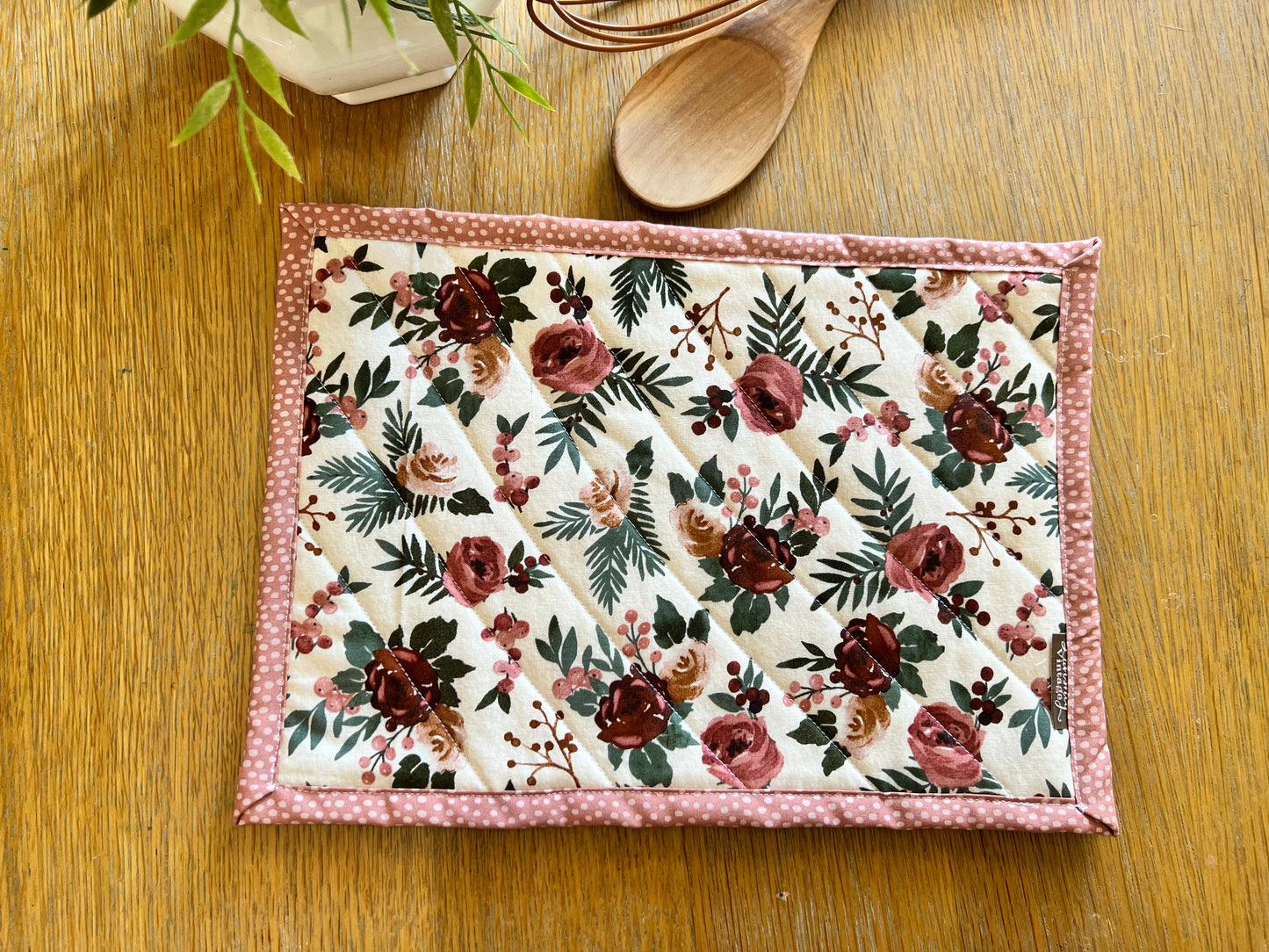 Mauve Florals Hot Pad