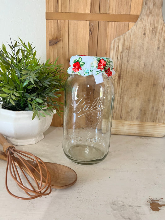 Vintage Floral Jar Cover