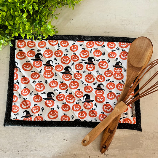 Pumpkins with Hats Hot Pad