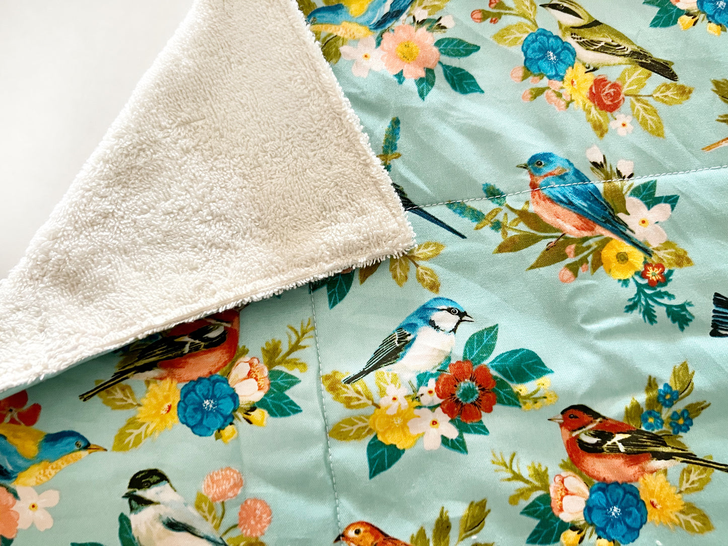 Birds on aqua Drying Mat