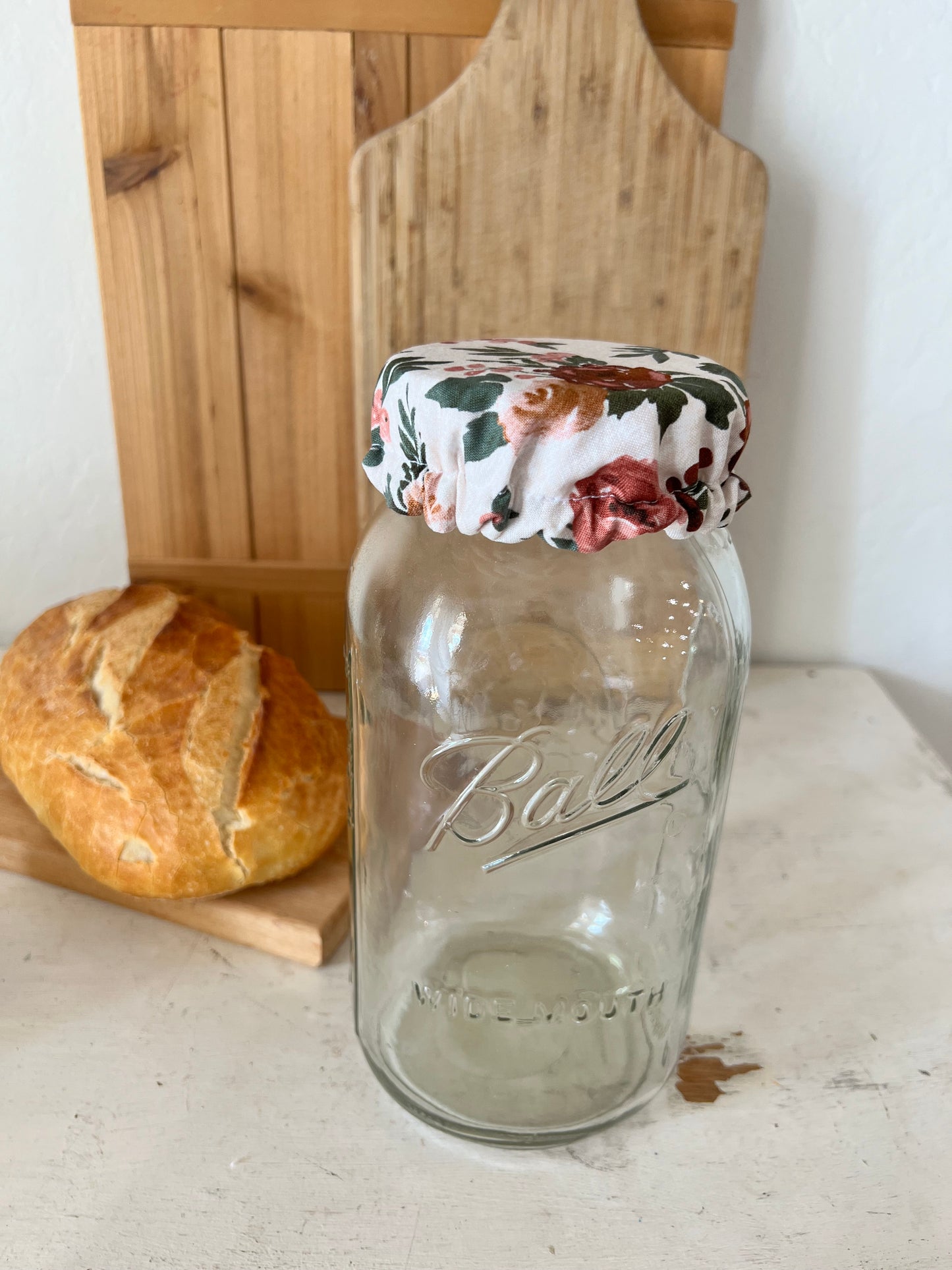 Mauve Florals Jar Cover