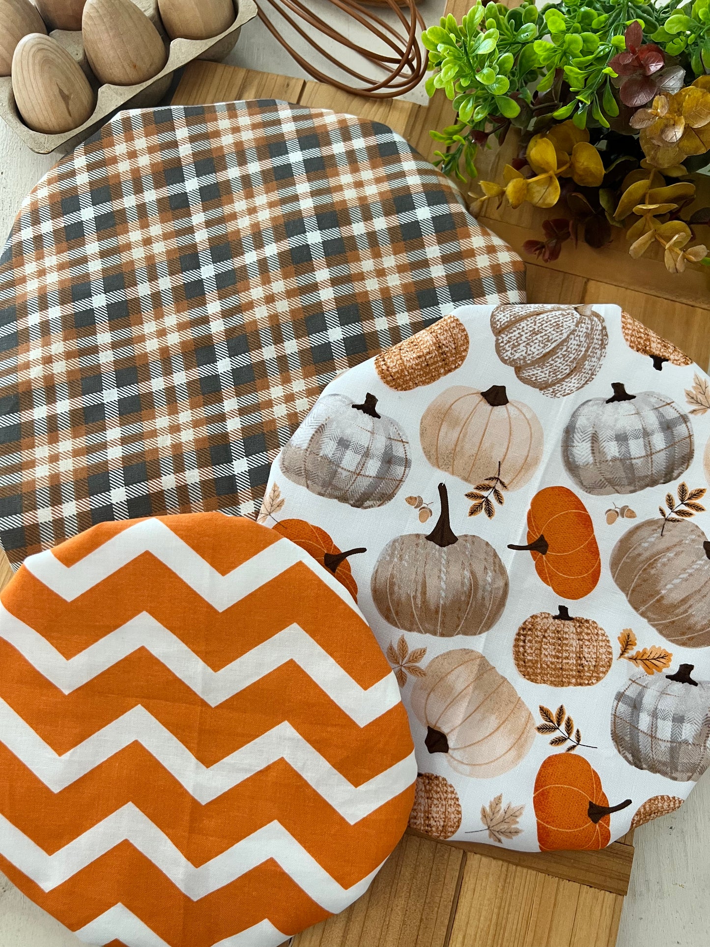 Textured Pumpkins Bowl Cover Set