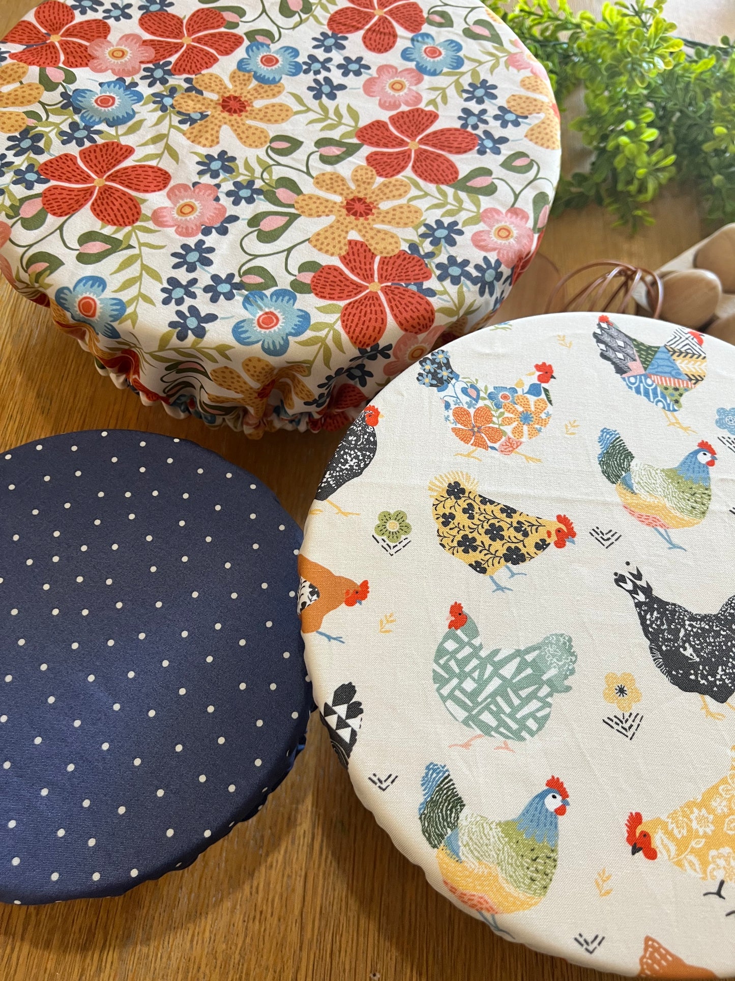 Floral Chicken Bowl Cover Set