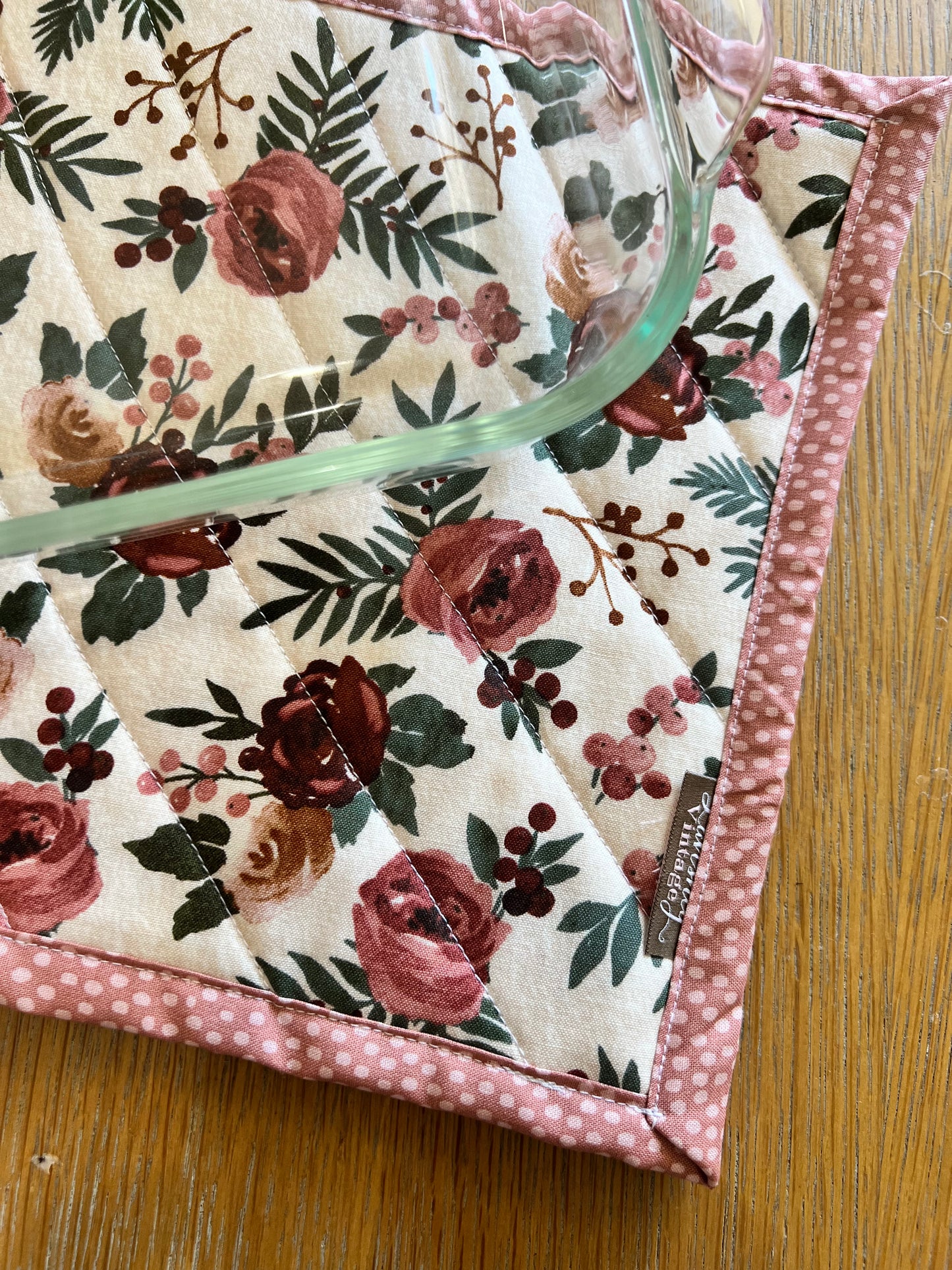 Mauve Florals Hot Pad