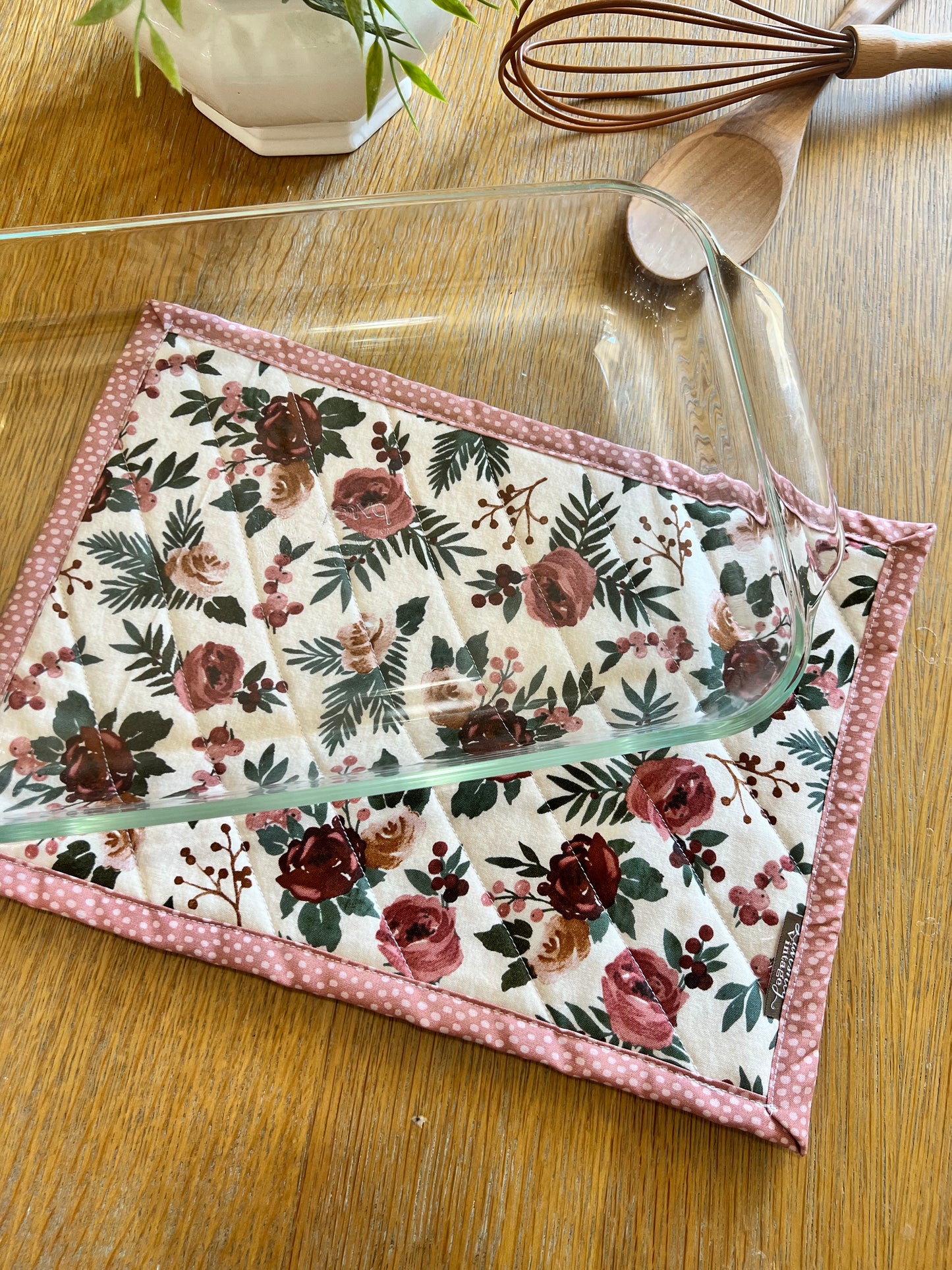 Mauve Florals Hot Pad