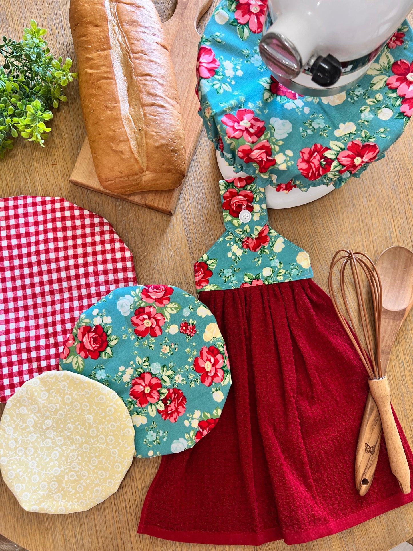 Vintage Floral Teal Towel