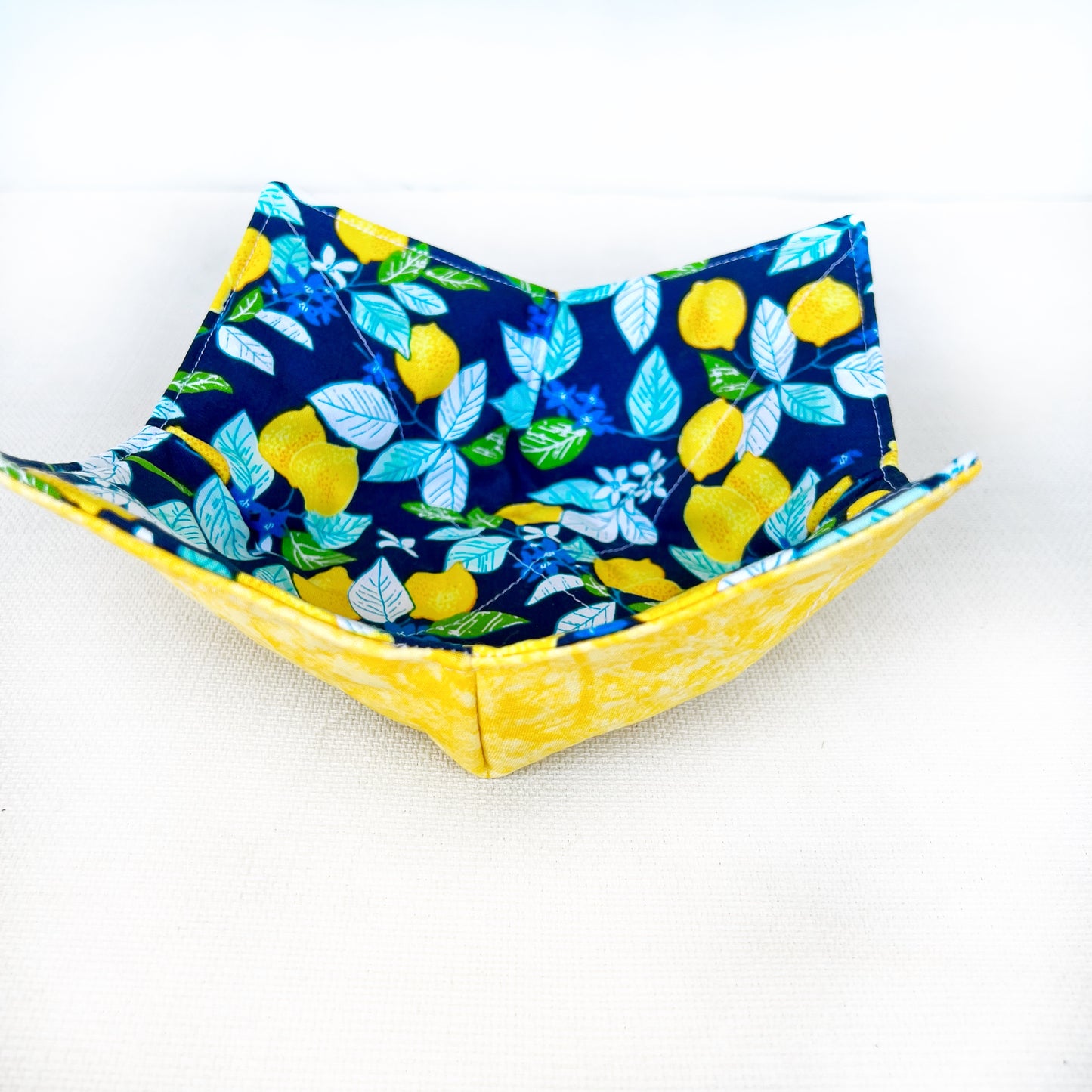 Lemons on Blue Bowl Cozy