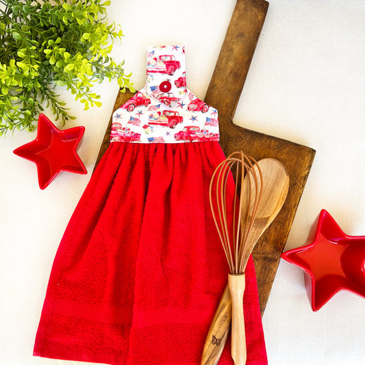 Patriotic Red Truck Towel