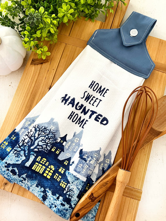 Blue Home Sweet Haunted Home Towel