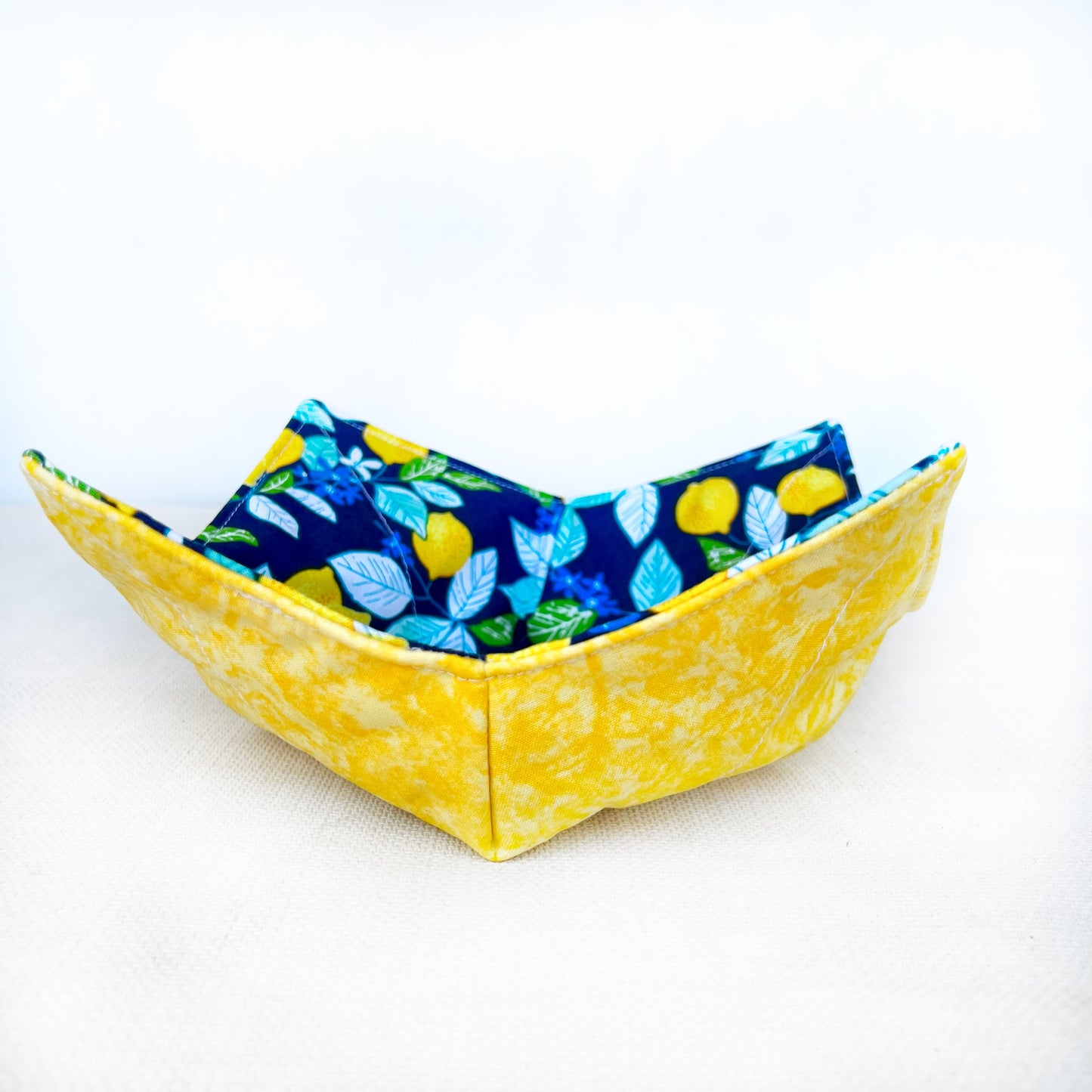 Lemons on Blue Bowl Cozy