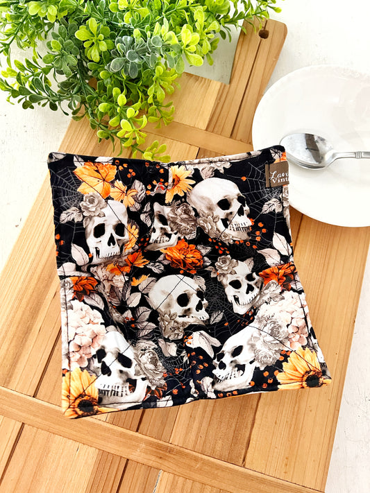Skulls and flowers bowl cozy