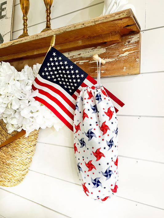 Patriotic Pinwheels Bag Holder