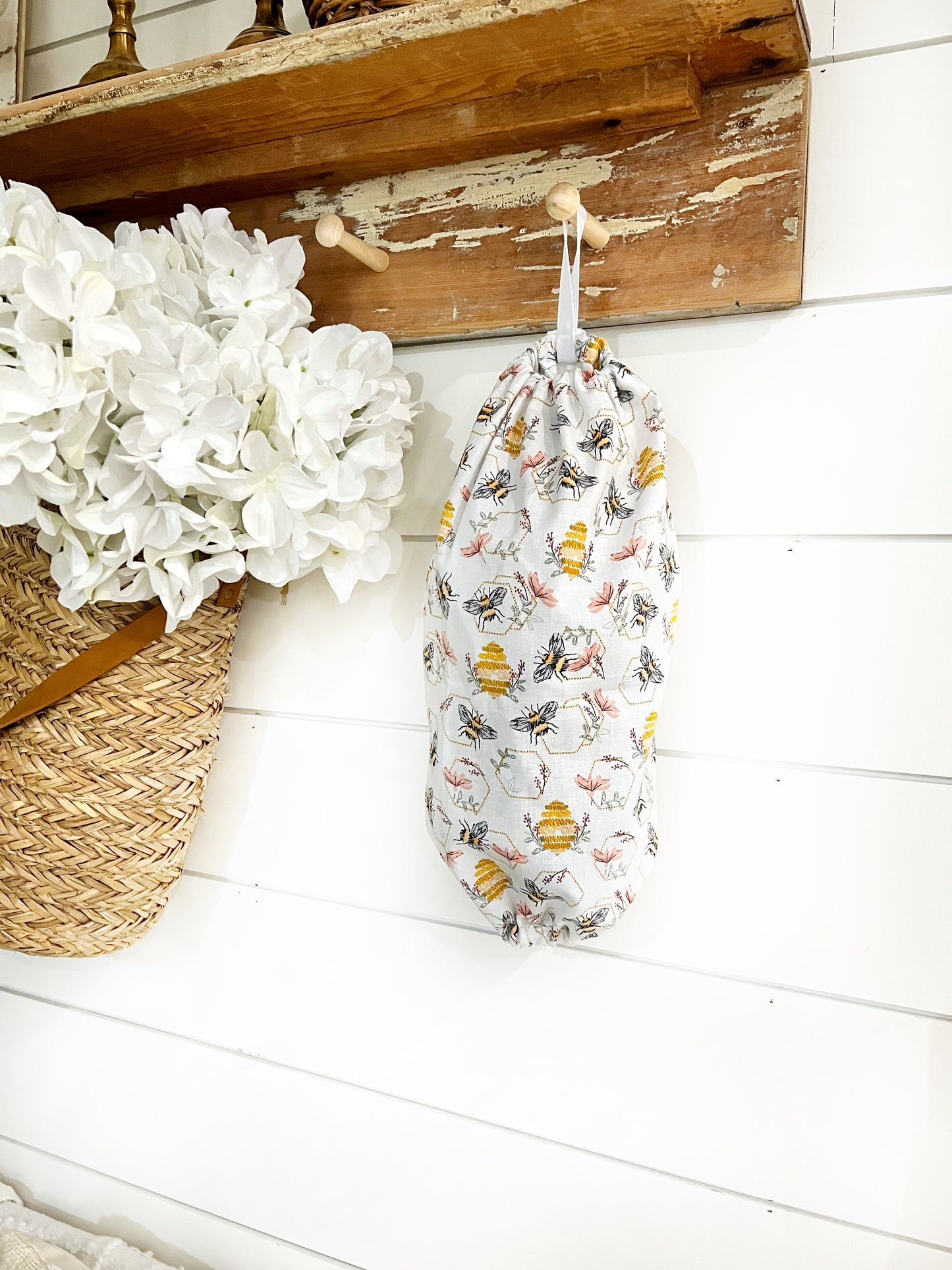 Embroidered Bees Bag Holder