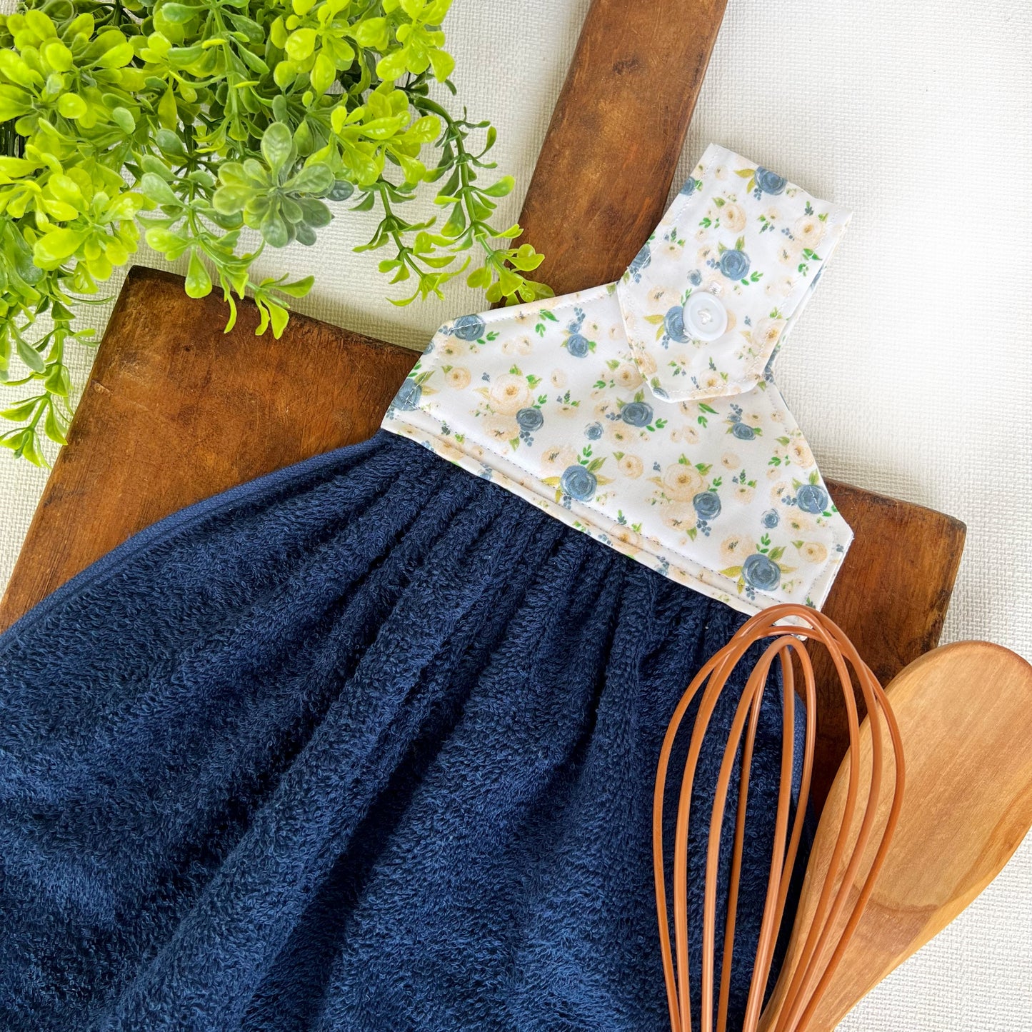 Denim flowers Kitchen Towel