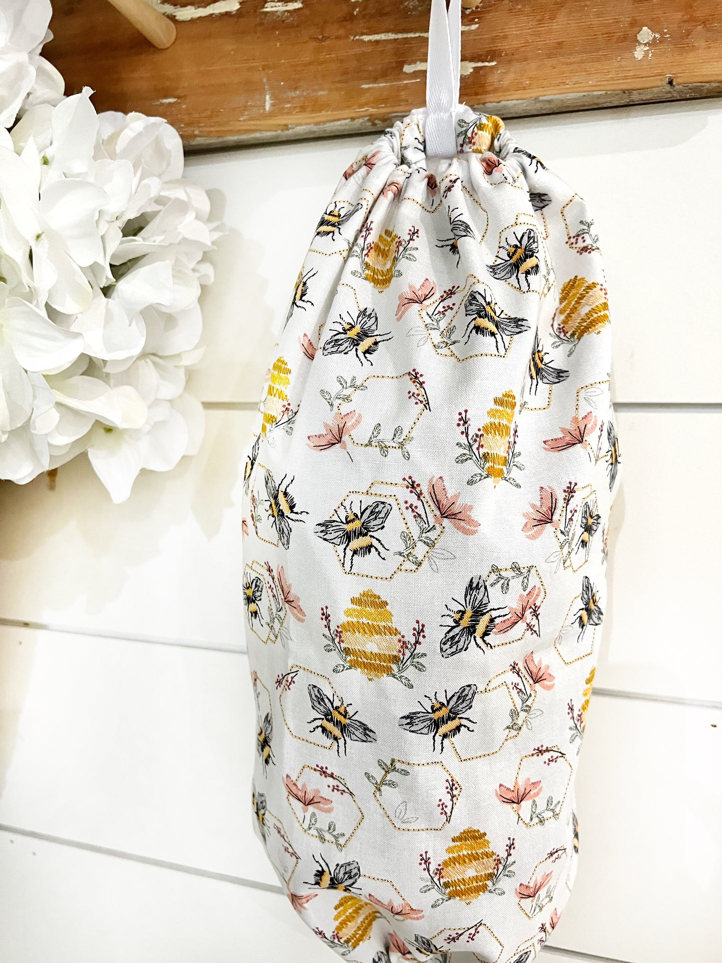 Embroidered Bees Bag Holder